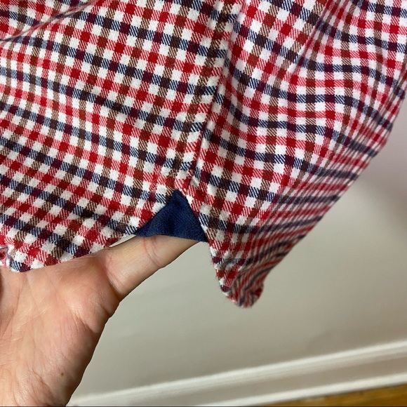 VAN LAACK ROYAL Red White and Blue Plaid Cotton Flannel Shirt - Size Large - Picture 2 of 7